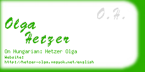 olga hetzer business card